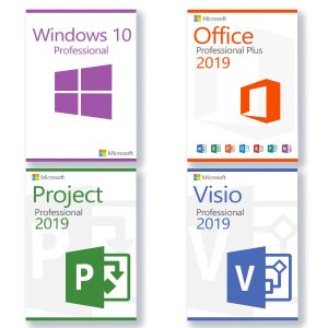 microsoft windows 10 professional + microsoft visio 2019 professional + microsoft project 2019 professional + microsoft office 2019 professional plus licenses for 3 devices